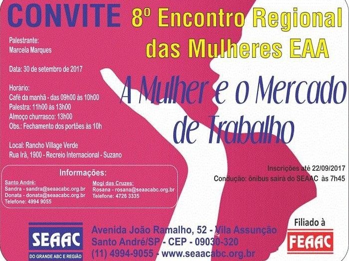 INSCREVA-SE PARA O 8º ENCONTRO REGIONAL DAS MULHERES EAA